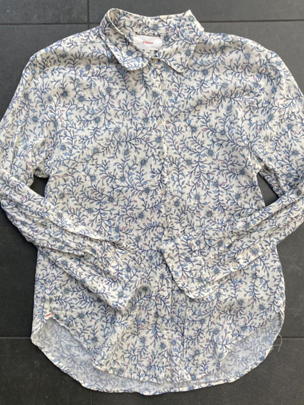 Xirena blue/off white floral cotton shirt Size S